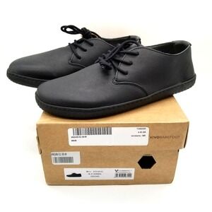 VivoBarefoot Women Ra III Shoes Sz 5.5 Black Leather Lace Up Low Top